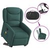 vidaXL Fauteuil inclinable de massage Vert fonc&eacute; Tissu
