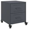 vidaXL Table de chevet anthracite 36x39x43,5 cm acier