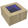 vidaXL Table basse avec LED ch&ecirc;ne sonoma 60x60x40 cm bois d'ing&eacute;nierie