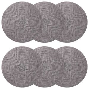 vidaXL Placemets en jute 6 pcs Gris &Oslash; 30 cm 100 % jute Tossa