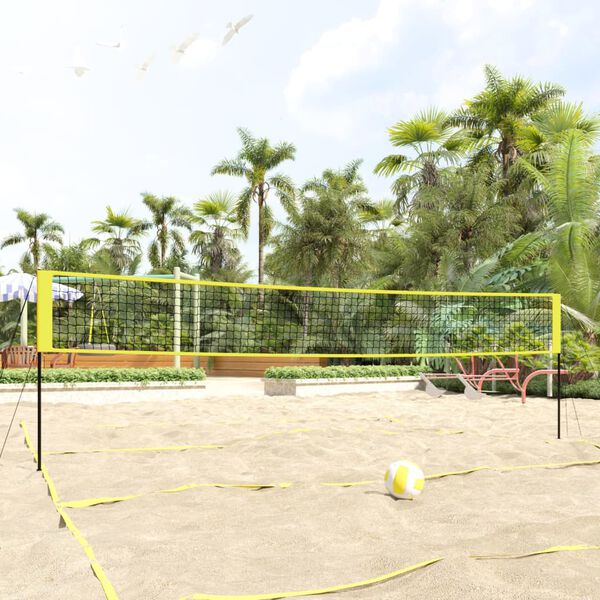 vidaXL Filet de volley-ball jaune et noir 823x244 cm PE tissu