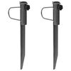 vidaXL Supports de parasol avec piquets 2 pcs 19x42 cm acier galvanis&eacute;