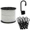vidaXL Cords &eacute;lastiques avec crochets 10 mm 50 m Noir et Blanc
