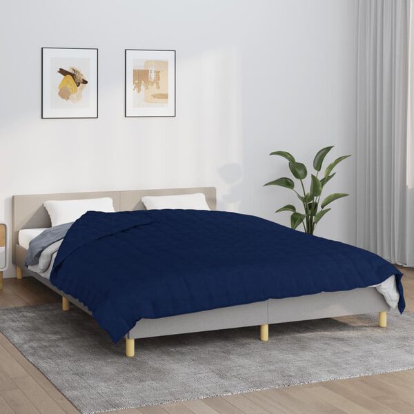 vidaXL Couverture lest&eacute;e Bleu 200x225 cm 9 kg Tissu