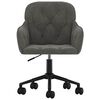 vidaXL Chaise pivotante de bureau Gris fonc&eacute; Velours