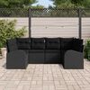 vidaXL Ensemble de canapé de jardin 6 pcs Noir Poly Rattan