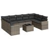 vidaXL Salon de jardin avec coussins 10 pcs gris r&eacute;sine tress&eacute;e