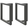 vidaXL Pieds de table &agrave; manger en T 2 pi&egrave;ces Anthracite 70x35x(72-73) cm Acier
