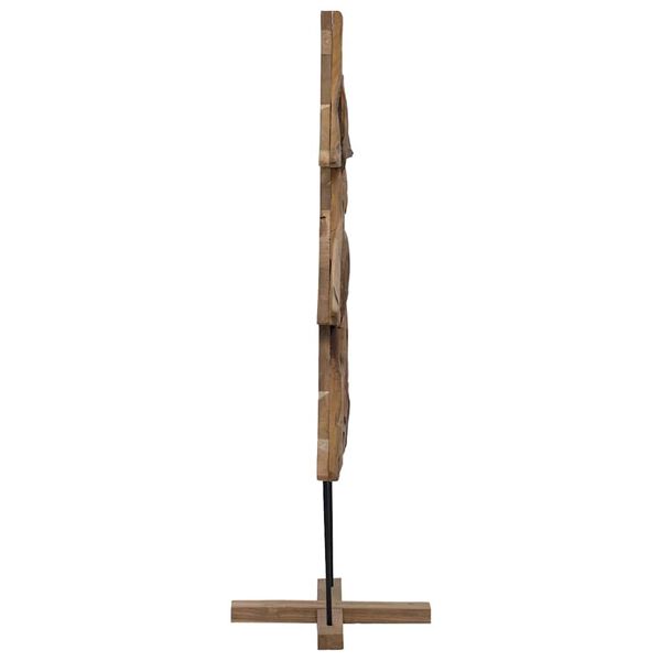 vidaXL Sapin de Noël avec support Marron 90 cm Bois de teck solide
