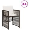 vidaXL Chaises de jardin avec coussins lot de 4 marron r&eacute;sine tress&eacute;e