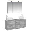vidaXL Ensemble de mobilier de salle de bain 4 pcs Sonoma gris