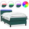 vidaXL Sommier &agrave; lattes de lit et matelas vert fonc&eacute; 80x210 cm velours