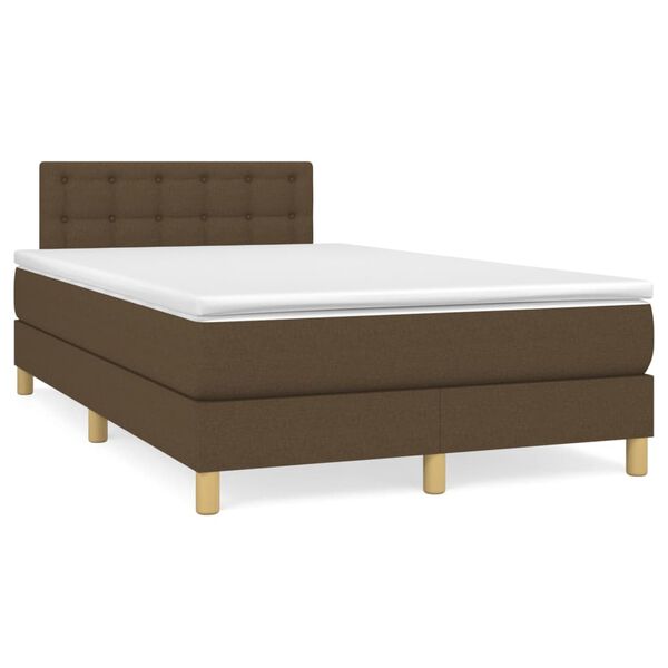 vidaXL Sommier &agrave; lattes de lit avec matelas Marron fonc&eacute; 120x200 cm