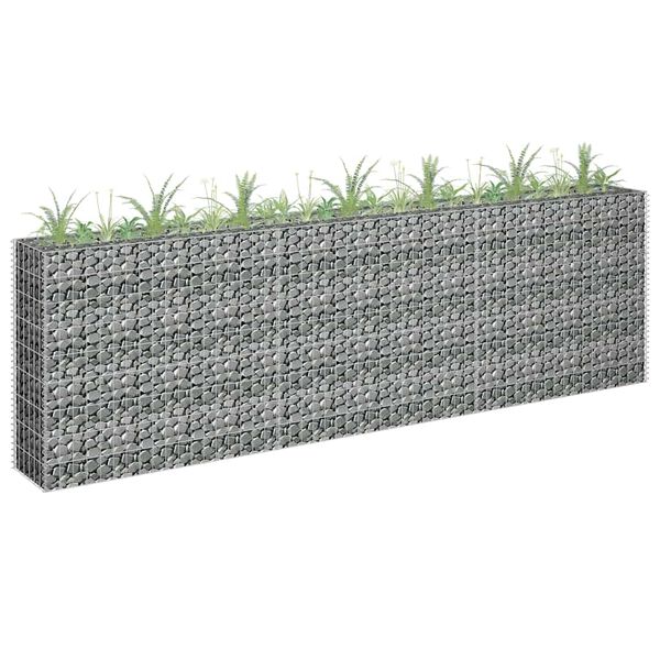 vidaXL Lit sur&eacute;lev&eacute; &agrave; gabion Acier galvanis&eacute; 270x30x90 cm