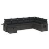 vidaXL Salon de jardin 8 pcs avec coussins noir r&eacute;sine tress&eacute;e