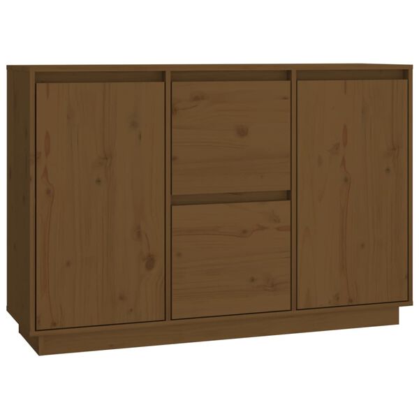 vidaXL Buffet Marron miel 111x34x75 cm Bois massif de pin