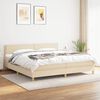 vidaXL Sommier &agrave; lattes de lit avec matelas Cr&egrave;me 200x200 cm Tissu