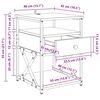 vidaXL Cabinet de chevet avec tiroir Ch&ecirc;ne artisanal 40 x 42 x 55 cm