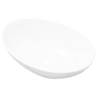 vidaXL Lavabo en forme ovale Céramique 40 x 33 cm Blanc