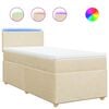 vidaXL Sommier &agrave; lattes de lit et matelas Cr&egrave;me 90x190 cm Tissu