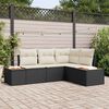 vidaXL Ensemble de canap&eacute; de jardin avec coussin 5 pcs Noir Poly rotin