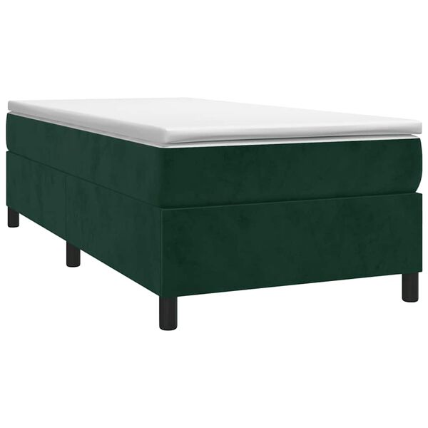 vidaXL Sommier &agrave; lattes de lit avec matelas Vert fonc&eacute; 90x190 cm