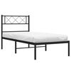 vidaXL Cadre de lit métal sans matelas avec tête de lit noir 100x200cm