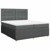 vidaXL Sommier &agrave; lattes de lit avec matelas Gris fonc&eacute; 200x200cm Tissu