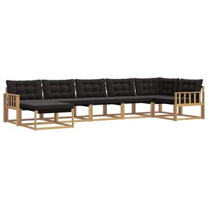 vidaXL Ensemble de canap&eacute;s d'ext&eacute;rieur 7 pc Blanc et noir