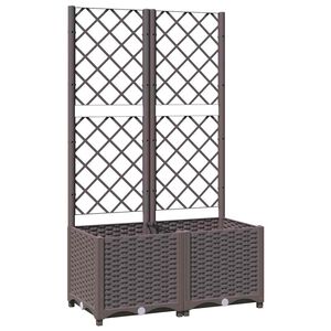 vidaXL Jardini&egrave;re avec treillis Marron 80x40x136 cm PP