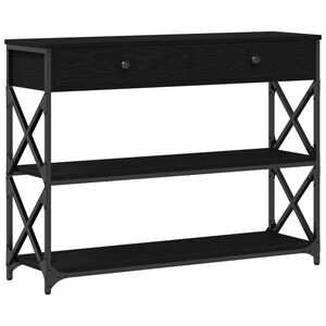 vidaXL Table Console Ch&ecirc;ne noir 100 x 28 x 75 cm