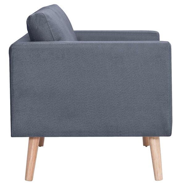 vidaXL Canapé à 3 places Tissu Gris foncé