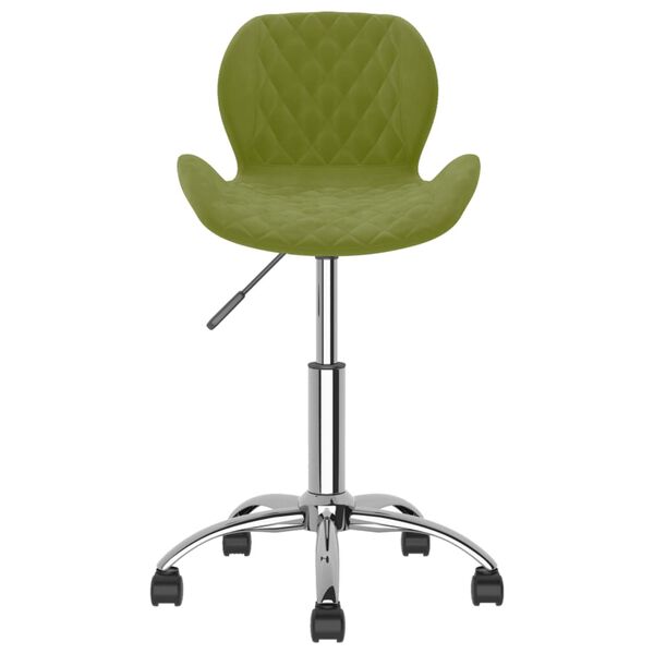 vidaXL Chaise pivotante de salle &agrave; manger Vert clair Velours