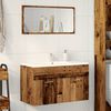 vidaXL Armoire lavabo de salle de bain vieux bois bois d'ing&eacute;nierie