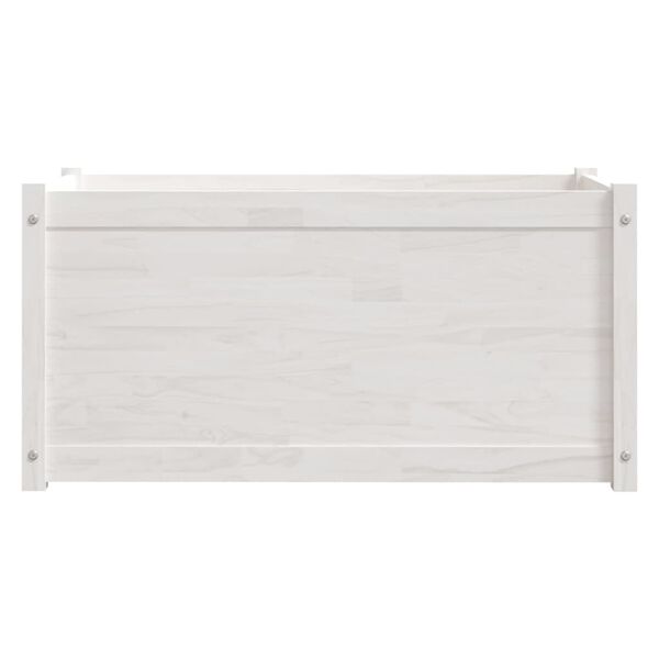 vidaXL Jardini&egrave;re Blanc 100x50x50 cm Bois de pin massif