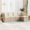 vidaXL Salon de jardin avec coussins 5 pcs beige r&eacute;sine tress&eacute;e