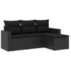vidaXL Salon de jardin 4 pcs avec coussins noir r&eacute;sine tress&eacute;e