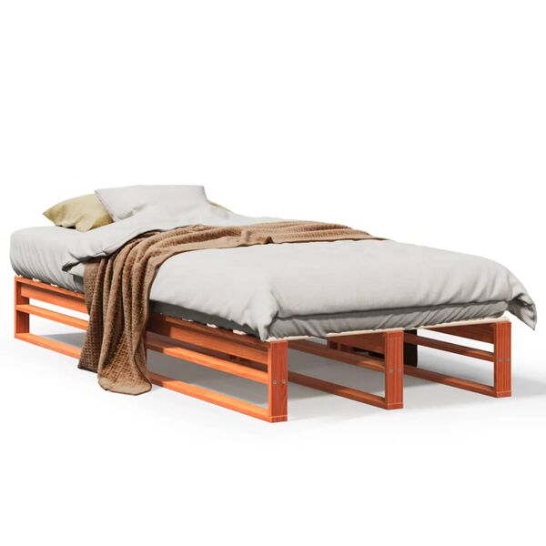 vidaXL Cadre de lit sans matelas cire marron 90x190 cm bois pin massif