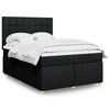 vidaXL Sommier &agrave; lattes de lit avec matelas Noir 140x190 cm Tissu