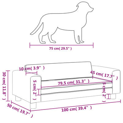 vidaXL Lit pour chien avec extension noir 100x50x30 cm similicuir