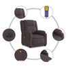 vidaXL Fauteuil de massage inclinable &eacute;lectrique Marron fonc&eacute; Tissu