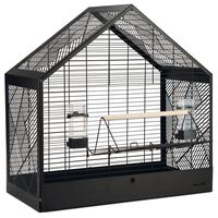 Beeztees Cage à oiseaux Yara Noir 71x35x70 cm Métal