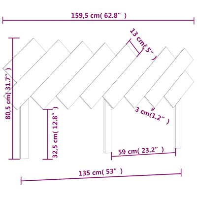 vidaXL Tête de lit Blanc 159,5x3x80,5 cm Bois massif de pin