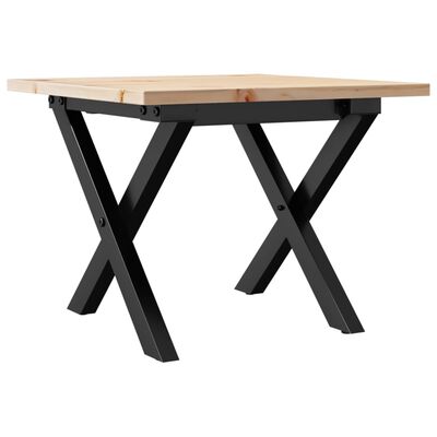 vidaXL Table basse cadre en X 50x50x35 cm bois de pin massif et fonte