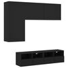 vidaXL Unit&eacute;s murales TV 4 pcs noir bois d'ing&eacute;nierie