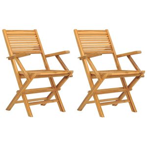 vidaXL Chaises pliantes, lot de 2, 55 x 62 x 90 cm, en bois de teck massif
