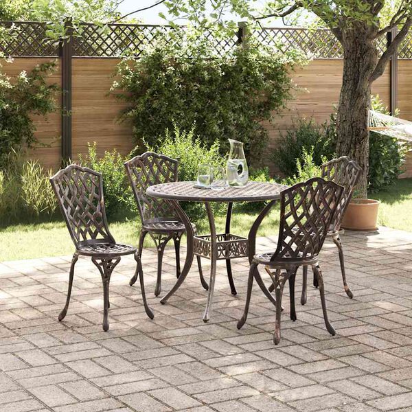 vidaXL Ensemble de salle &agrave; manger pour jardin 5 pcs Bronze