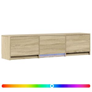 vidaXL Meuble TV avec LED 165 x 34 x 40 cm Ch&ecirc;ne Sonoma