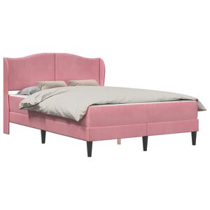 vidaXL Cadre de lit avec t&ecirc;te de lit Rose 120 x 200 cm Velours