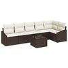 vidaXL Ensemble de Canap&eacute;s avec coussin 7 pcs Marron polyrotin